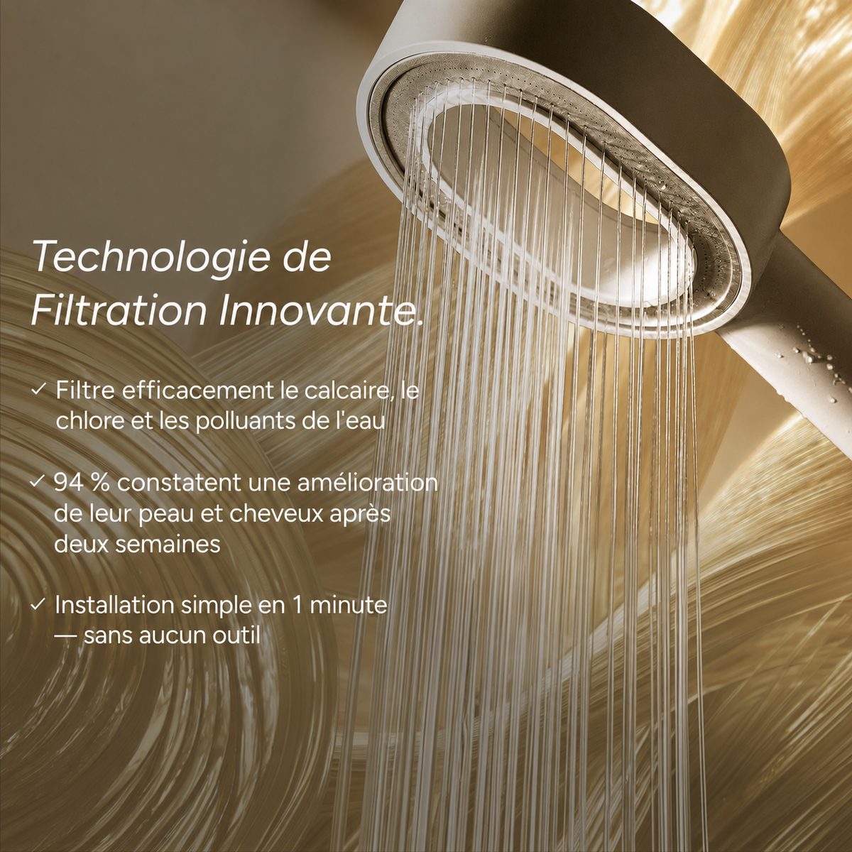 PureFlow™ — Le Pommeau Filtrant Beauté 3-en-1