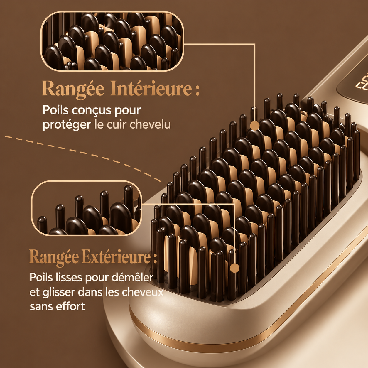 Solia™ - Brosse Lissante Chauffante Sans Fil