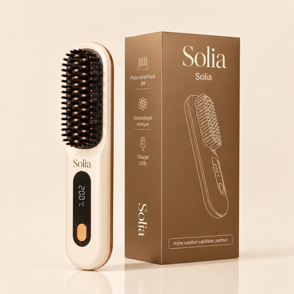 Solia™ - Brosse Lissante Chauffante Sans Fil